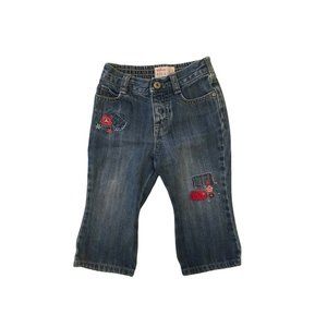 Girl's OshKosh Bigosh Jeans Size 18M with Embroidered Designs